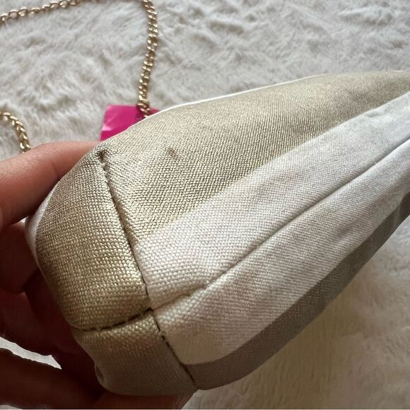 Donna Dixon Tippy Gold & White Kiss Lock Clutch NWT - Picture 10 of 16